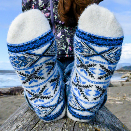 Malta Blue - Ultra Soft Crew Socks | Wool & Bamboo