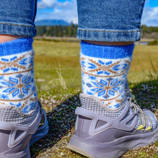 Nix Blue - Ultra Soft Crew Socks | Wool & Bamboo