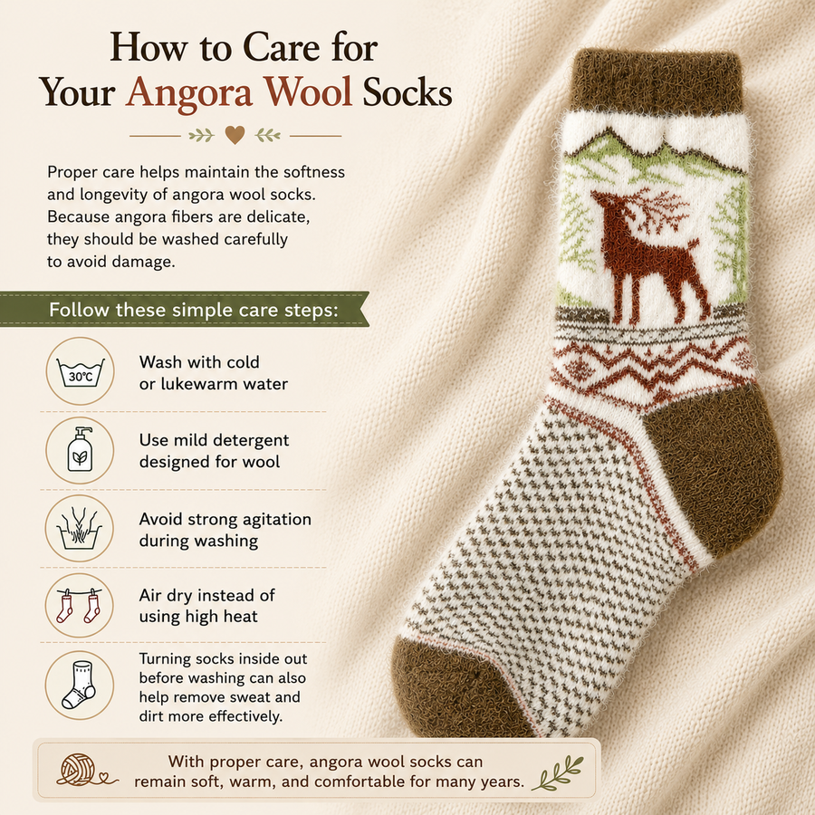 How to Care for Angora Wool Socks