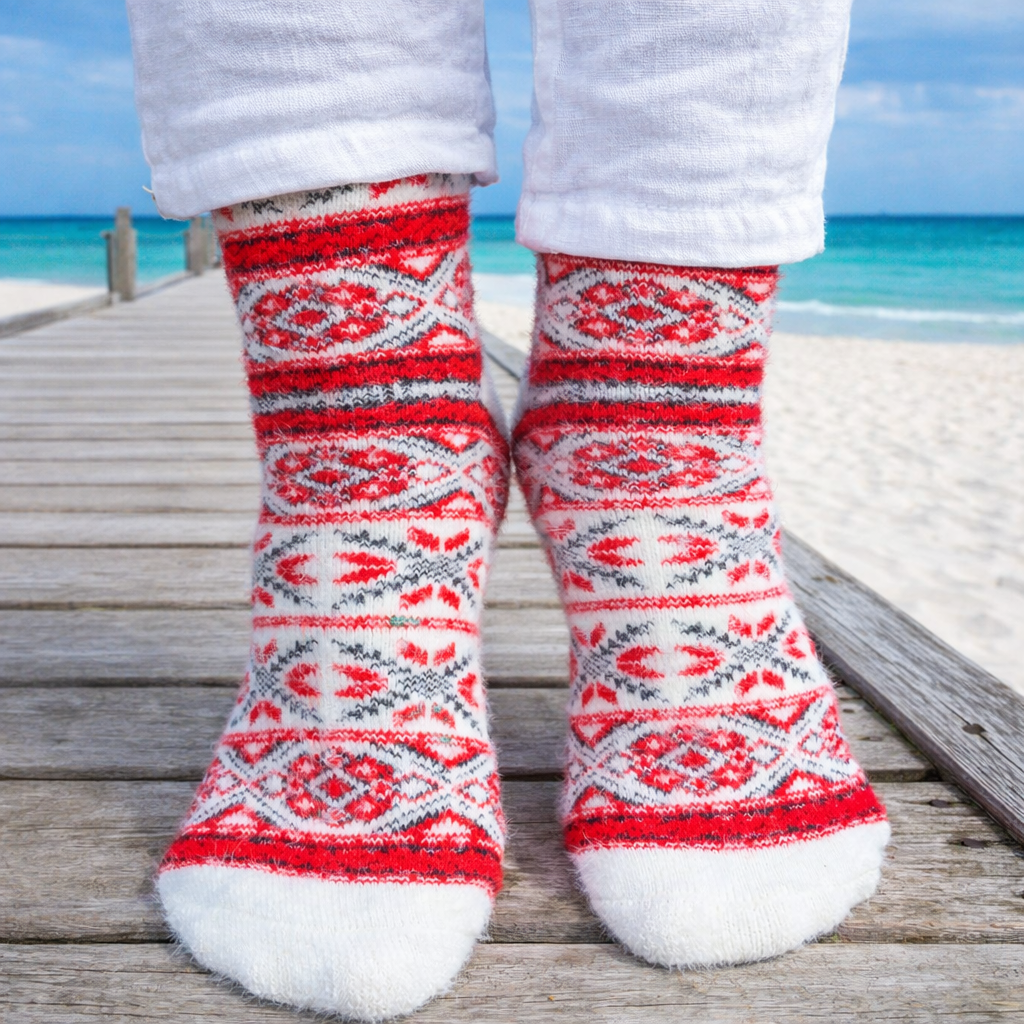 Malta Scarlet - Ultra Soft Crew Socks | Wool & Bamboo