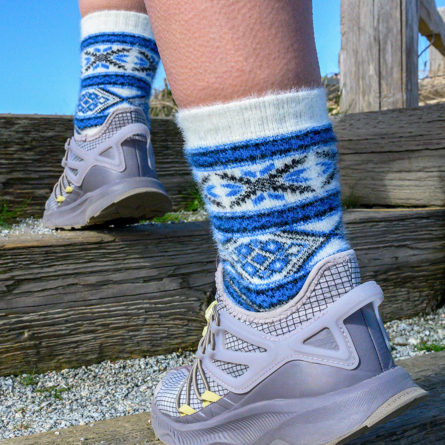 Malta Blue - Ultra Soft Crew Socks | Wool & Bamboo