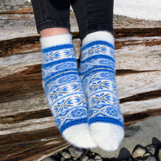 Malta Blue - Ultra Soft Crew Socks | Wool & Bamboo