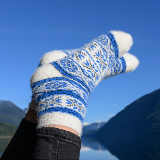 Malta Blue - Ultra Soft Crew Socks | Wool & Bamboo