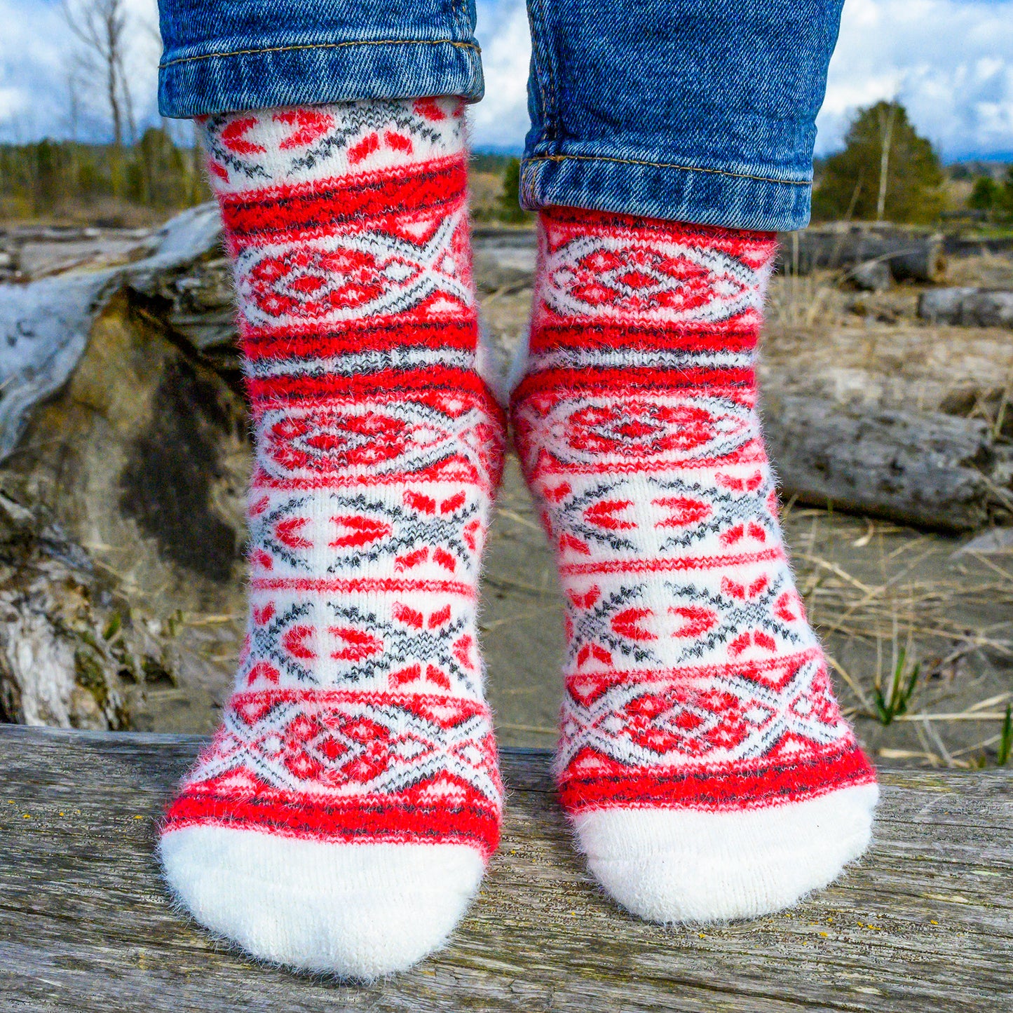 Malta Scarlet - Ultra Soft Crew Socks | Wool & Bamboo