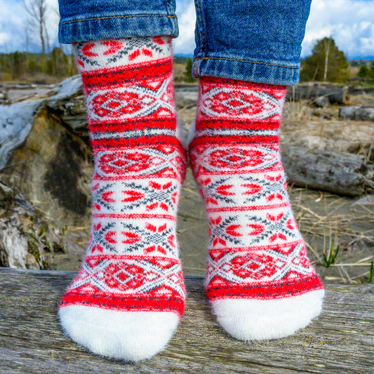 Malta Scarlet - Ultra Soft Crew Socks | Wool & Bamboo