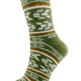 Angora Wool Socks – Ultra-Soft Knit Design Socks (Melissa Forest Green)
