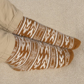 Angora Wool Socks – Ultra-Soft Knit Design Socks (Melissa Café)