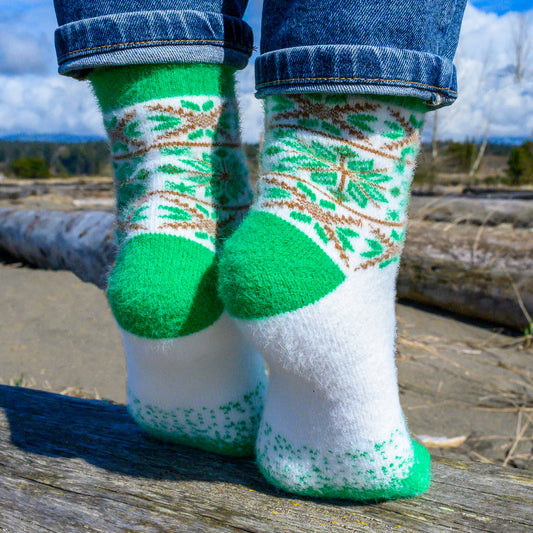 Nix Green - Ultra Soft Crew Socks | Wool & Bamboo