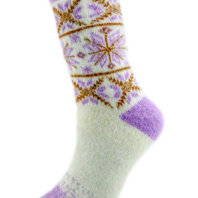 Angora Wool Socks – Ultra-Soft Snowflake Knit (Nix Lavender)
