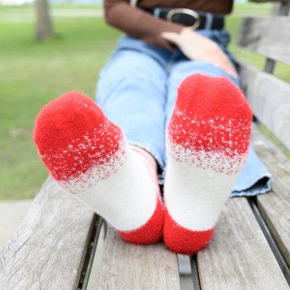 Nix Red - Ultra Soft Crew Socks | Wool & Bamboo