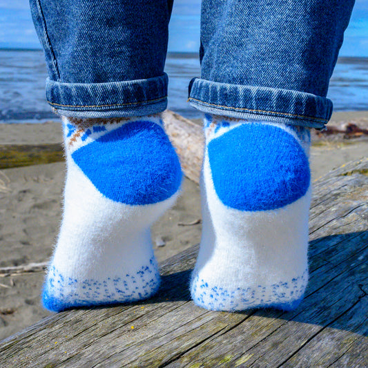 Nix Blue - Ultra Soft Crew Socks | Wool & Bamboo