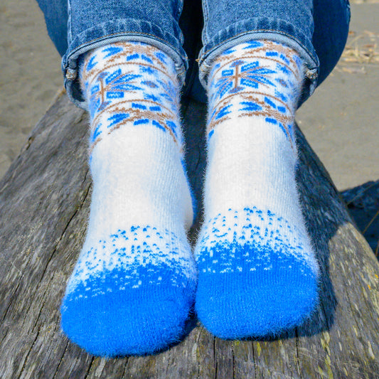 Nix Blue - Ultra Soft Crew Socks | Wool & Bamboo