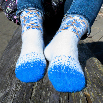 Nix Blue - Ultra Soft Crew Socks | Wool & Bamboo