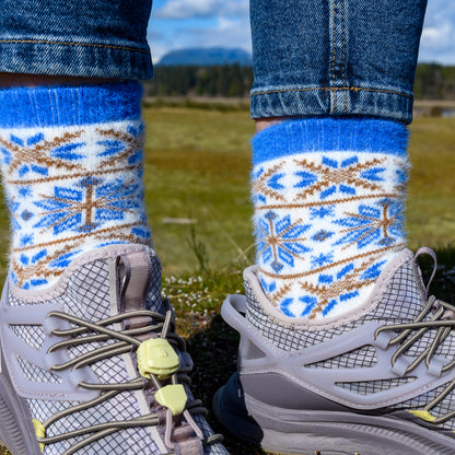 Nix Blue - Ultra Soft Crew Socks | Wool & Bamboo