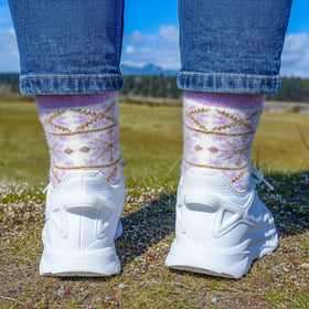 Angora Wool Socks – Ultra-Soft Snowflake Knit (Nix Lavender)