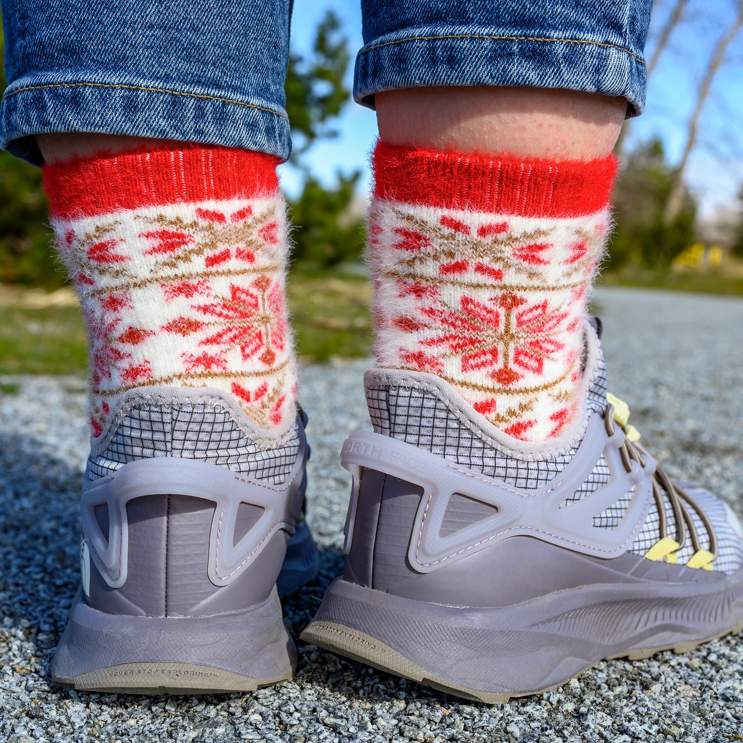 Nix Red - Ultra Soft Crew Socks | Wool & Bamboo
