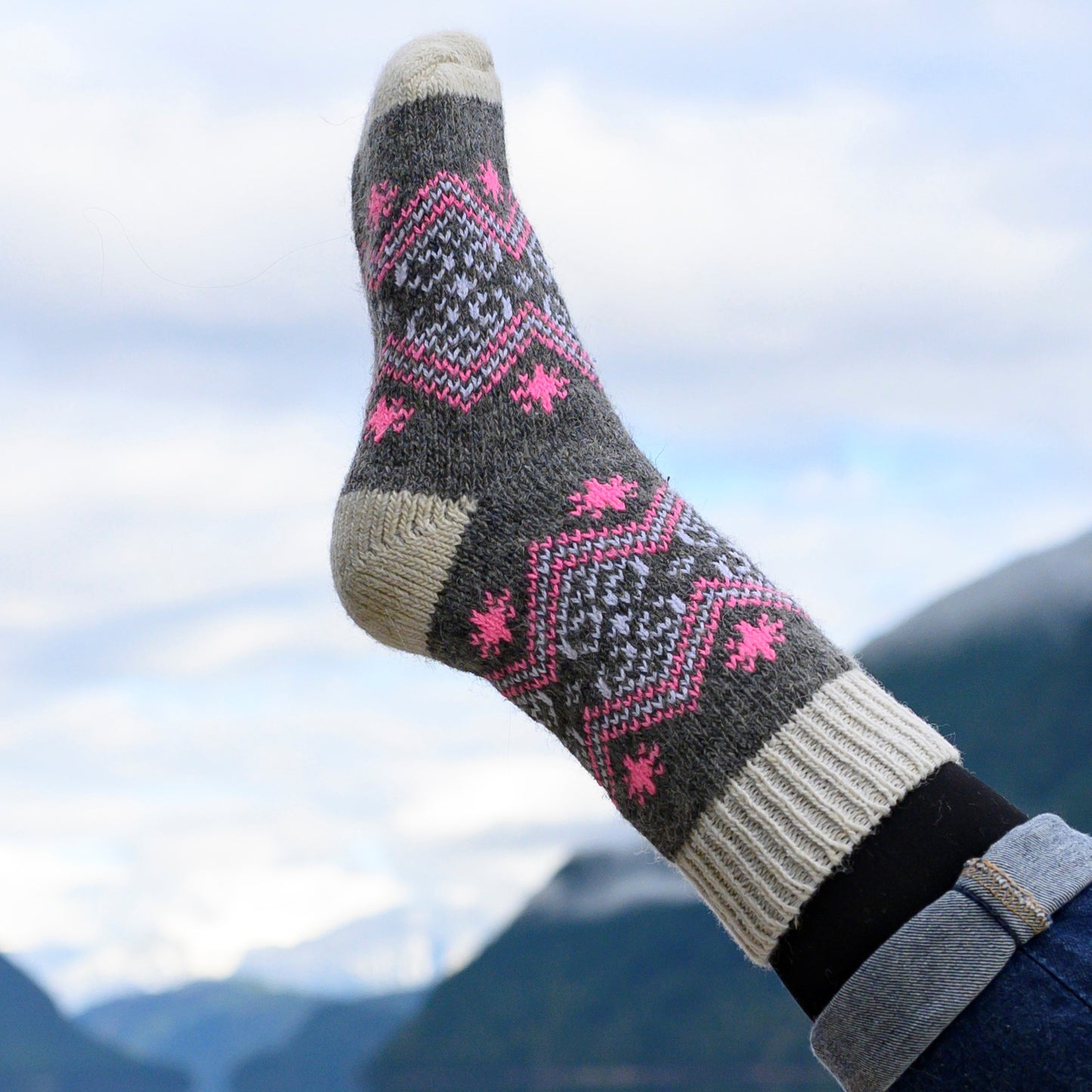 Rosa - Warm Dry-Foot Crew Socks | Pure Wool