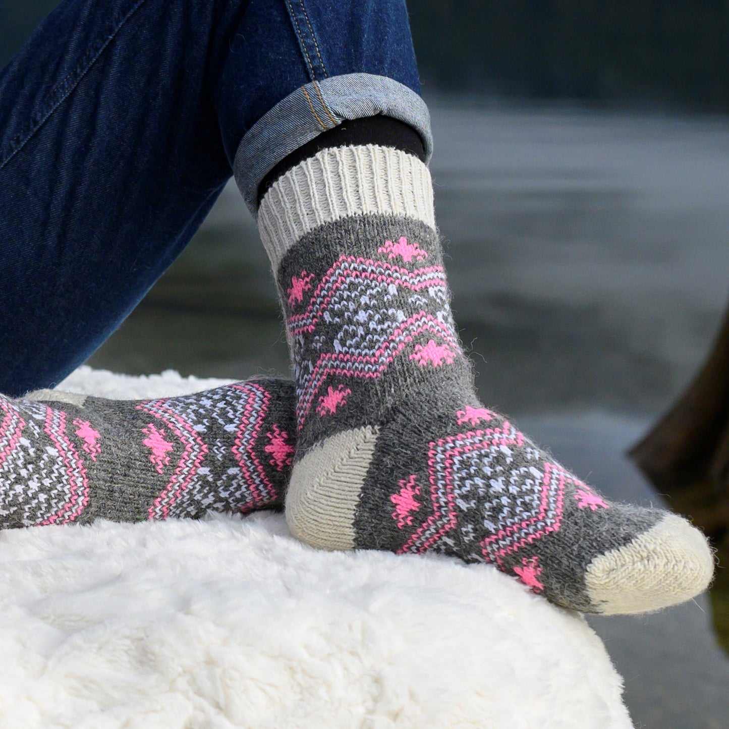 Rosa - Warm Dry-Foot Crew Socks | Pure Wool