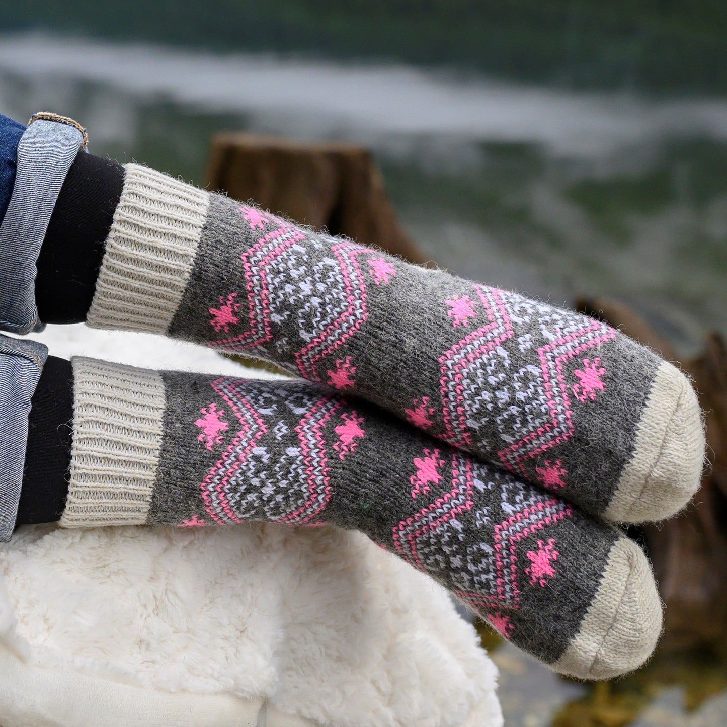 Rosa - Warm Dry-Foot Crew Socks | Pure Wool