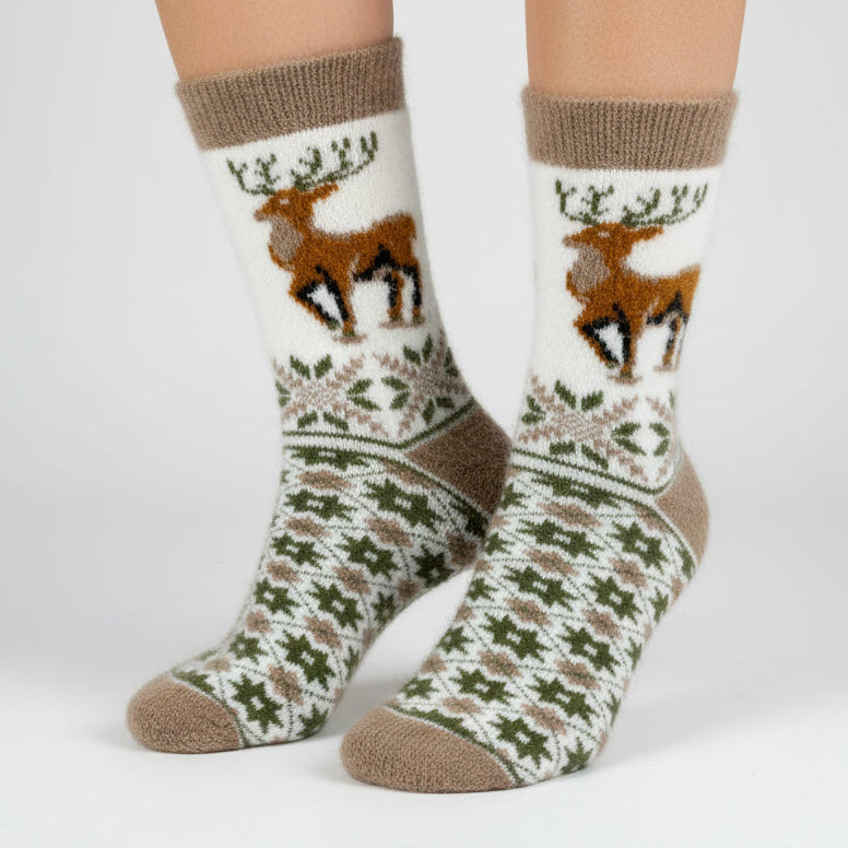 Sock with deer design on a white background
